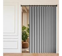 Rideau de Porte Occultant 152 x 160 cm Anti Bruit, Opaque, Bloquer, Separation, Anti Froid Occultant Chaleur Rideau Accordéon Placard pour Salon, Balcon, Chambre Moderne, Gris