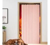 Rideau de Porte Occultant 185 x 130 cm Anti Froid et Chaleur Magnétique Impermeable à Oeillets Décoratif Rideau Occultant Pliants pour Salon Chambre Maison et Cuisine, Rose