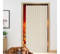 Rideau de Porte Occultant 185 x 180 cm Anti Froid et Chaleur Magnétique Impermeable à Oeillets Décoratif Rideau Occultant Pliants pour Salon Chambre Maison et Cuisine, Beige