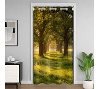 Rideau de Porte Occultant 3D Sentier sous Chênes 106x203cm