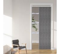 Rideau de porte occultant et pliable - Gris - Pour chambre à coucher et salon - Séparateur de pièce polyvalent - 1 panneau de porte de placard
