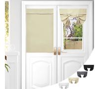 Rideau de porte occultant français Beige, Protection visuelle Thermique Autoadhésif Opaque Porte Intimité Rideau de porte 66*168cm, 1 panneau