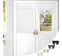 Rideau de porte occultant français Blanc, Protection visuelle Thermique Autoadhésif Opaque Porte Intimité Rideau de porte 66*102cm, 1 panneau