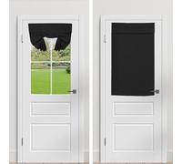 Rideau de porte occultant français Noir, Protection visuelle Thermique Autoadhésif Opaque Porte Intimité Rideau de porte 66*102cm, 1 panneau