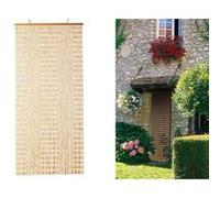 Rideau de porte olives de buis naturel 90 x 220 cm - Morel