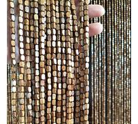 Rideau de Porte perlé en Bois Suspendu d'écran de Perles de café séparateur de pièce pour Le décor de pièce d’entrée Facile à Installer