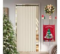 Rideau de Porte Pliant 105 x 150 cm Anti Froid et Chaleur Magnétique Impermeable à Oeillets Décoratif Rideau Accordéon Porte pour Chambre, Salon Décoration de Fenêtre, Beige