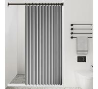 Rideau de Porte Pliant 155 x 161 cm Anti Froid et Chaleur Magnétique Impermeable à Oeillets Décoratif Occultant Plissé Magnétique pour Chambre, Salon Décoration de Fenêtre, Gris