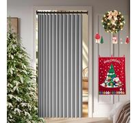 Rideau de Porte Pliant 260 x 175 cm Anti Froid et Chaleur Magnétique Impermeable à Oeillets Décoratif Rideau Accordéon Porte pour Chambre, Salon Décoration de Fenêtre, Gris