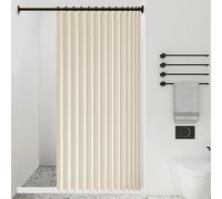 Rideau de Porte Pliant 93 x 151 cm Anti Froid et Chaleur Magnétique Impermeable à Oeillets Décoratif Occultant Plissé Magnétique pour Chambre, Salon Décoration de Fenêtre, Beige