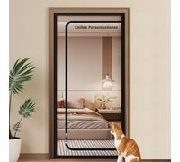 Rideau de Porte pour Résistante aux Animaux Domestiques de Taille Personnalisée, Lavable Moustiquaire Résistante aux Balcon Cuisine, Empêche les Chats de Courir