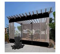 Rideau de porte roulant imperméable transparent - Bâche en PVC de 0,5 mm avec œillets pour extérieur, pergola, tonnelle, porche - 320 x 250 cm - Panneau latéral