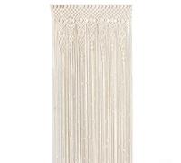 Rideau de porte Tapisserie en tissu de coton tissé manuellement avec dentelle bohémienne, adapté pour la décoration de fenêtre et de porte et les mariages (90 x 180 cm)