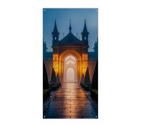 Rideau de porte « The Garden at Night » - Bannière de bienvenue - Toile de fond pour photographie - Couverture de porte à suspendre au mur - Décoration de fête de mariage - 177,8 x 90,9 cm