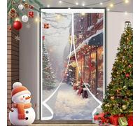 Rideau de Porte Thermique 108 x 100 cm Fermeture Automatique, Anti Froid et Chaleur, Imperméable Rideau Porte Isolant Thermique pour Salon, Chambre Chauffante, A