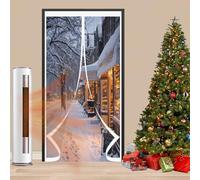 Rideau de Porte Thermique 114 x 195 cm Matériau Mains Libres, et Économe en Énergie, Isolation en Hiver Moustiquaire Porte Rideau pour de Cuisine et Salon, A