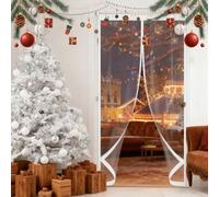 Rideau de Porte Thermique 140 x 160 cm Chaud en Hiver et Frais en Été, Chaud Coupe-Vent et Insonorisant Moustiquaire Fenêtre Magnétique pour Salon, Chambre Chauffante, A