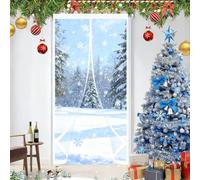 Rideau de Porte Thermique 140 x 240 cm Fermeture Automatique - Coupe-Ven- avec Protection Thermique Magnétique Moustiquaire pour Cuisine et Salon de Porte, A