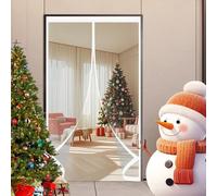 Rideau de Porte Thermique 240 x 215 cm Coupe-Vent, Protection Contre Le Froid, Isolation Thermique Moustiquaire Magnétique pour L'Hiver pour Salon, Chambre Chauffante, A