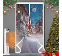 Rideau de Porte Thermique 240 x 215 cm Durable, Coupe-Vent, Imperméable, Fermeture Automatique Moustiquaire Magnétique pour Porte pour Cuisine et Salon de, A