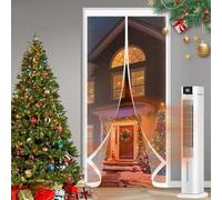 Rideau de Porte Thermique 245 x 220 cm Fermeture Automatique, Anti Froid et Chaleur, Imperméable Moustiquaire Porte Rideau pour Cuisine et Salon de, A