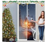 Rideau de Porte Thermique 245 x 220 cm Fermeture Automatique, Anti Froid et Chaleur, Imperméable Moustiquaire Magnetique Porte pour Cuisine, Chambre à Coucher, A