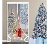 Rideau de Porte Thermique 275 x 150 cm Fermeture Automatique - Coupe-Ven- avec Protection Thermique Rideau Porte Isolant pour Cuisine et Salon de, A