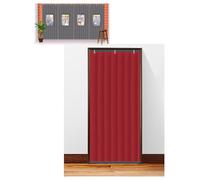 Rideau de porte thermique - Boudin de porte robuste for usage commercial, en magasin et à domicile - Rideau à lanières isolant et insonorisant for l'hiver(Red,140cmx240cm)