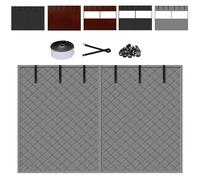 Rideau De Porte Thermique De Garage Kit D'isolation for Portes De Garage Rideau De Porte Isolant Coton Magnétique Marron Noir Gris Étanchéité(Gris,W244xH244cm)