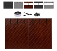 Rideau De Porte Thermique De Garage Kit D'isolation for Portes De Garage Rideau De Porte Isolant Coton Magnétique Marron Noir Gris Étanchéité(Brun,W183xH183cm)