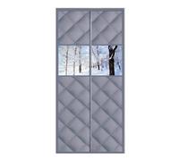 Rideau de porte thermique isolé - 160 x 210 cm - Imperméable et coupe-vent - Tissu Oxford épais - Économie d'énergie - Pour la maison - Gris