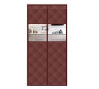 Rideau de porte thermique isolé avec fermeture automatique, imperméable et coupe-vent, protection contre le froid, motif fenêtre marron (170 cm x 200 cm)