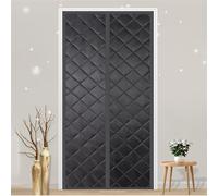 Rideau de porte thermique magnétique pour porte d'entrée - Économie d'énergie - Bloque le froid - Gris clair - 100 x 210 cm - Parfait pour la chambre à coucher et la maison
