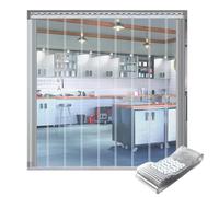 Rideau de Porte Transparent en Bande PVC, Plastique Isolé pour Congélateur ，rideau californien laniere pvc，Panneaux de rideaux intérieurs，Ne jaunit pas(225x280cm/88.58x110.2in)