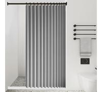 Rideau de Portes Pliant Thermique 154 x 161 cm Anti Froid et Chaleur Magnétique Impermeable à Oeillets Décoratif Rideaux Occultants pour Salon, Balcon, Chambre Moderne, Gris