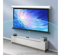 Rideau de Projection Manual Pull Down Projector Screen 60 & 72 inch Auto Locking 4:3 16:9 HD Wall Ceiling Mount(60 inch 4:3)