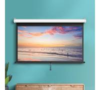 Rideau de Projection Manual Pull Down Projector Screen 60-72 inch in 4:3 and 16:9 Auto-Locking Indoor Outdoor(72 inch 16:9)