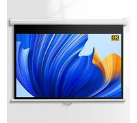 Rideau de Projection Manual Pull Down Projector Screen 60 and 72 inch 16:9 and 4:3 White Wall Ceiling Mounted(72 inch 16:9)