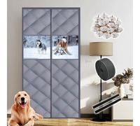 Rideau de Protection Isolant Thermique magnétique, Rideau de Porte Magnétique à Isolation Thermique, au Froid et au Bruit, avec EVA Transparent Fenêtre(Gris,70 cm x 190 cm)