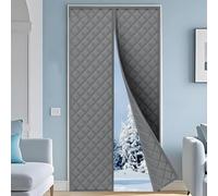 Rideau De Protection Thermique Magnétique 85 100 120 150 200 cm Rideau Isolant Thermique 3 Couches, Rideau De Porte Anti Froid pour D'hiver pour Entrée Maison Garage(Gris,100x190cm)