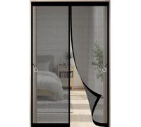 Rideau De Protection Thermique Magnétique For Porte 95 X 210 Cm, D'hiver Isolant Fumée D'huile For D'entrée(Black,90x205cm)