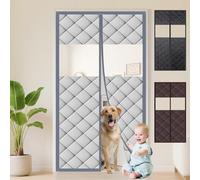 Rideau de Protection Thermique Magnétique, Rideau de Porte Anti Froid, for Porte D'Entrée, Balcon, Cuisine, Bloque l'air Froid, Réduit Bruit, économise l'énergie(Brun,110 cm x 200 cm)