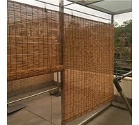 Rideau de Roseau Carbonisation Tissés À La Main,Rideau de Paille Pare-Soleil de Balcon,Volets Roulants en Bambou,Respirant,avec Levage,pour Extérieur/Intérieur,Personnalisable (70x160cm/28x63in)