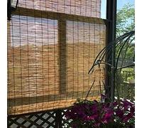 Rideau de Roseau,Rideau de Paille,Store Enrouleur Bambou Rétro Pare-Soleil Intérieur,Stores Romains de Carbonisation,Abat-Jour de Tissé à La Main,pour Intérieur/Extérieur (W150xH260cm/59x102in)