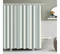 Rideau de Salle de Bain élégant à Rayures Bleues et Blanches, en Tissu imperméable, Design Minimaliste Moderne, pour séparer Les Zones humides et sèches (190 x 210 cm/L x H)