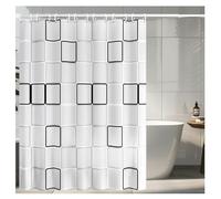 Rideau De Salle de Bain Imperméable - 180X200cm, Avec 12 Crochets - Lavable, Pour Baignoire et Salle de Bain