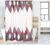 Rideau de salle de bain rose mandala