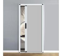 Rideau de séparation de pièce en accordéon - Isolation thermique - Porte temporaire avec serrure - Discret et élégant pour l'intérieur - 182,9 x 203 cm - Solution
