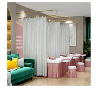 Rideau De Séparation for Salon De Beauté, Cloison De Séparation Murale, Écran De Protection Occultant, Longue Tige De Support en U, for Cabine D'essayage (1 Pièce)(White,Rod-230cm)