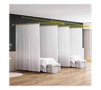 Rideau De Séparation for Salon De Beauté, Tringle De Séparation Murale, Séparateur De Pièce Transparent, Longue Barre De Support en U, for Cabine (1 Pièce)(White,Width-100cm)